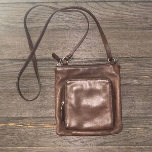 Fossil Brown Pebbled Crossbody Purse